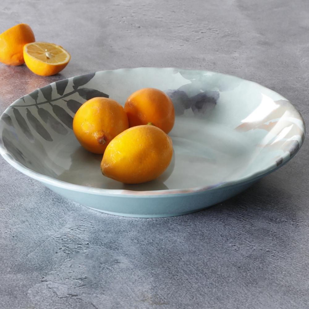 🆕Aqua Watercolor Washed Melamine Serve Bowl 96 oz